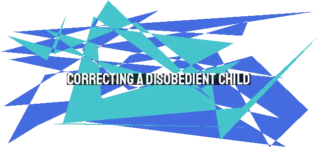 Correcting a Disobedient Child: Nurturing Growth with Love and Grace