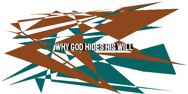 Why God Hides His Will: Understanding the Mystery and Finding Direction