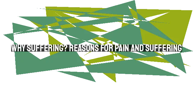 Why Suffering? Reasons for Pain and Suffering